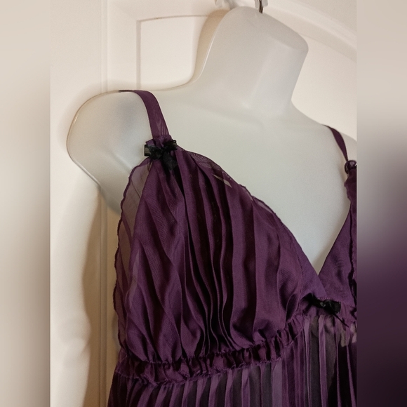 2/$30 Elegant DREAMGIRL Sheer Purple Pleated Lingerie Dress NWT(#1,030) - Picture 4 of 6
